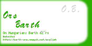 ors barth business card